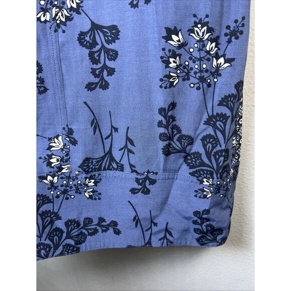 Boden Mollie Dress Floral Tunic blue gray US 4 Boho 3/4 sleeve small mini womens - Picture 9 of 12